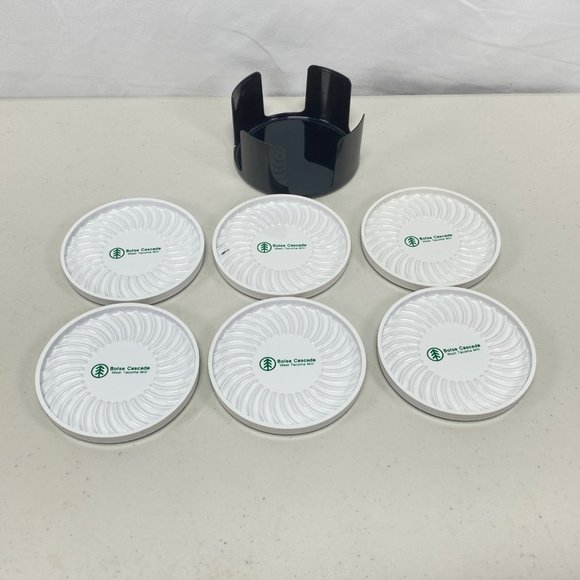 Vintage Boise Cascade Complete Drink Coaster Set With Holder - Picture 3 of 14